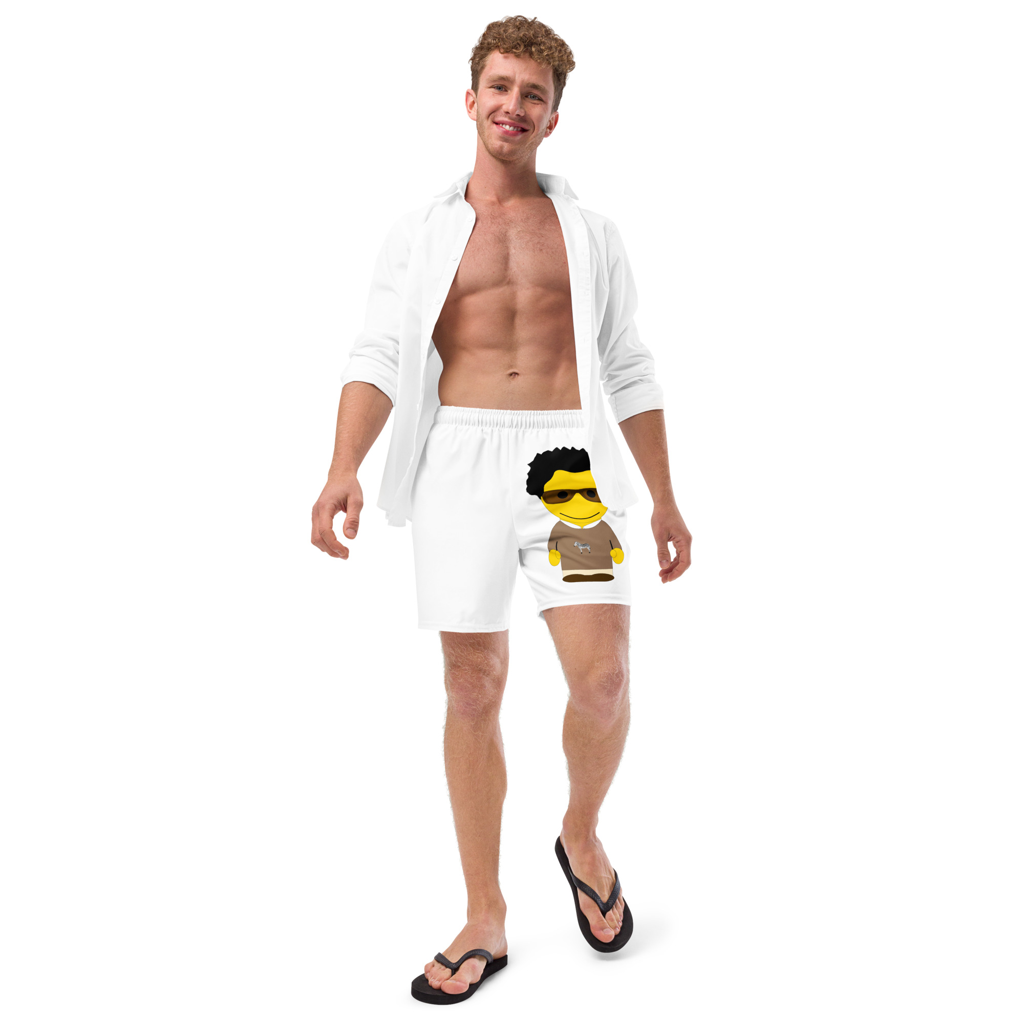 Short de bain recyclé (SWECC2-POLCAM-WHI001)