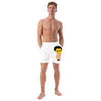 Short de bain recyclé - chemise écossaise - Alistair - camel & rouge