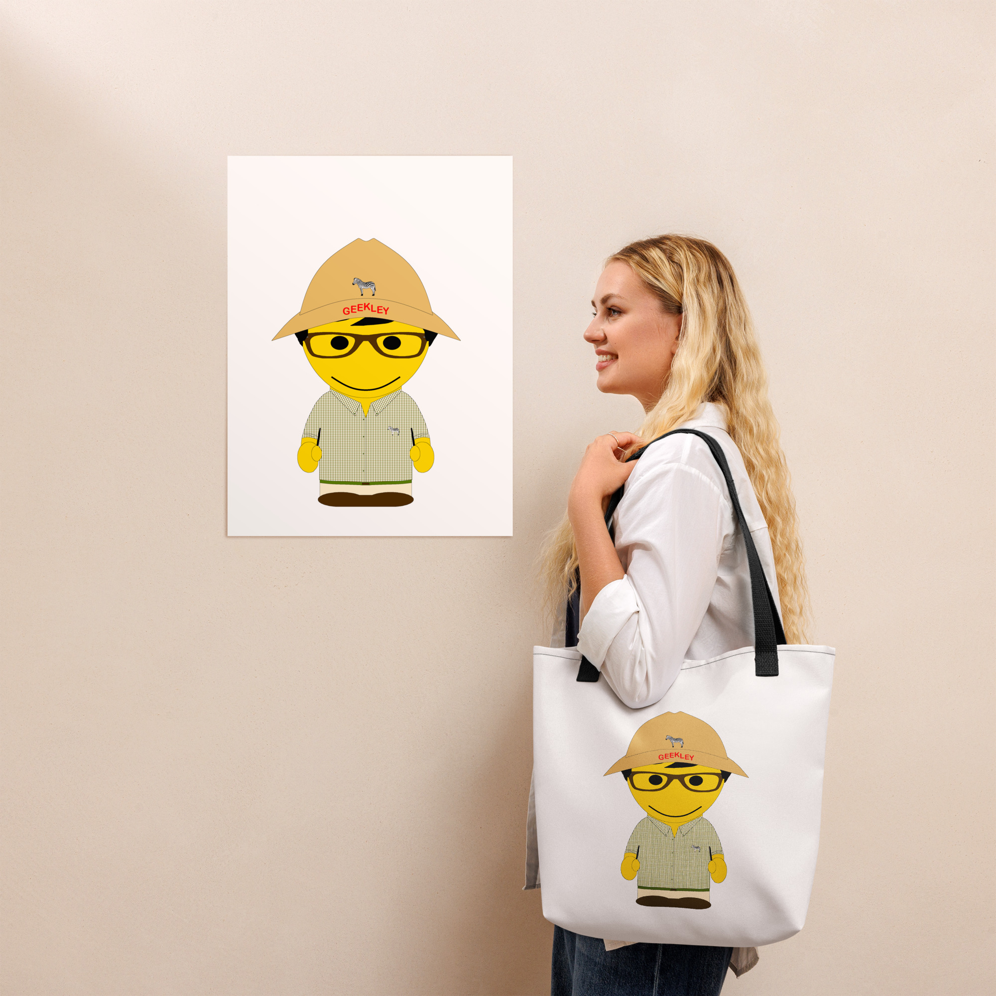 Tote bag (CHECAR-LOGBOB-BEIVER2)
