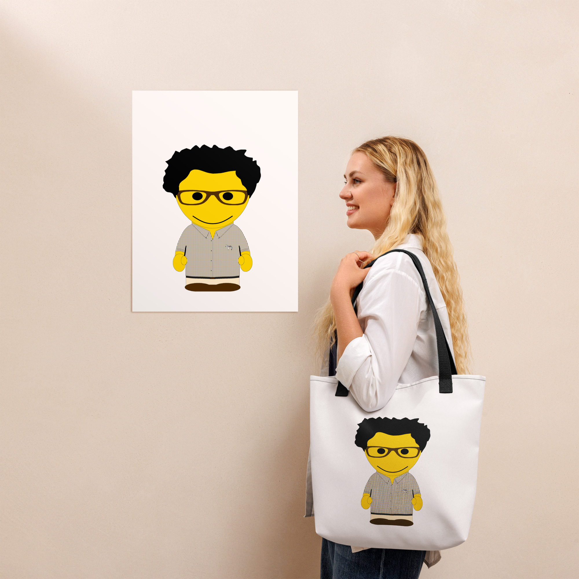 Tote bag (CHECAR-LOGCC2-BLAMOU2)