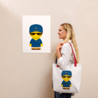 Tote bag - été - Charles - polo uni marine