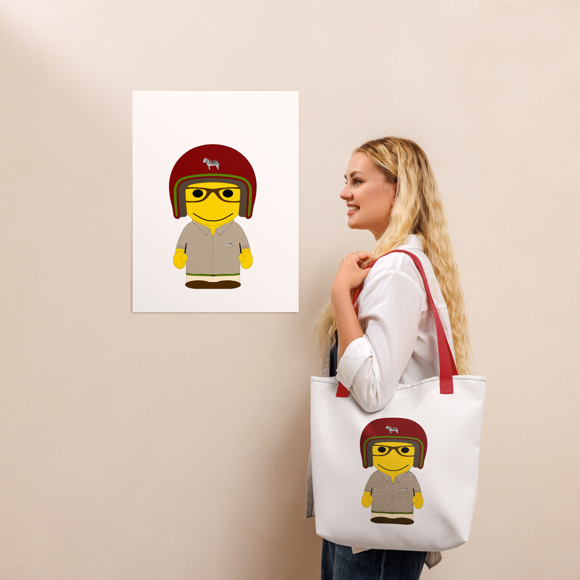 Tote bag (CHECAR-LOGBIK-REDBDX1)