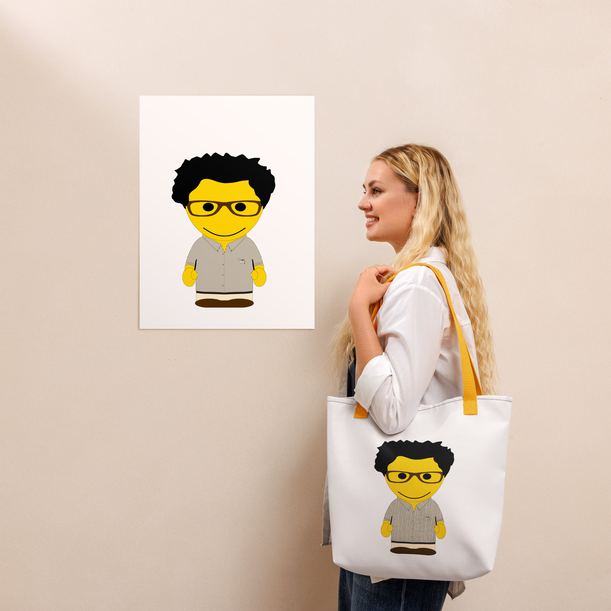 Tote bag (CHECAR-LOGCC2-BLAMOU2)