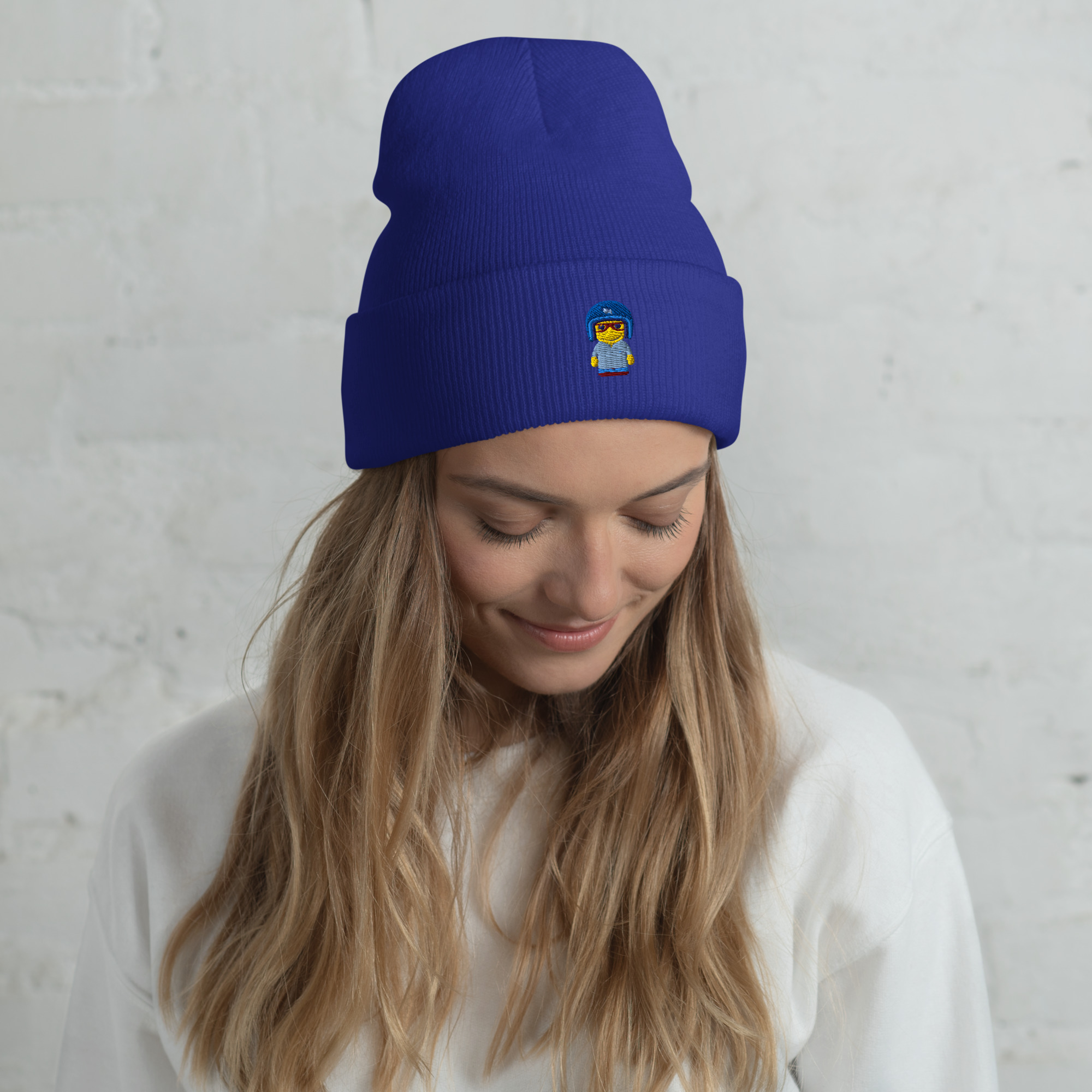 Bonnet à revers (CHECAR-LOGBIK-BLUBLU1)