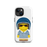 Coque iPhone® (MagSafe®) - été - Dorian - polo rayé marine