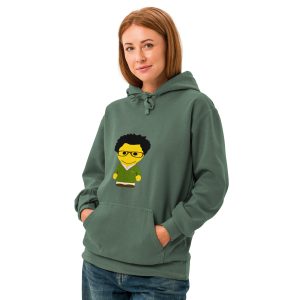Sweat à capuche teinté unisexe (COVCC2-LOGVER-ROS001)