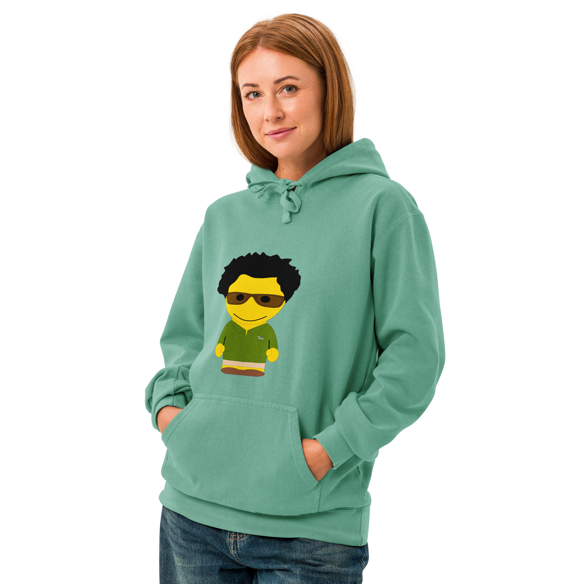 Sweat à capuche teinté unisexe (POLUNI-LOGOLI-CC2001)