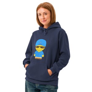 Sweat à capuche teinté unisexe (POLUNI-LOGBLU-CAP001)
