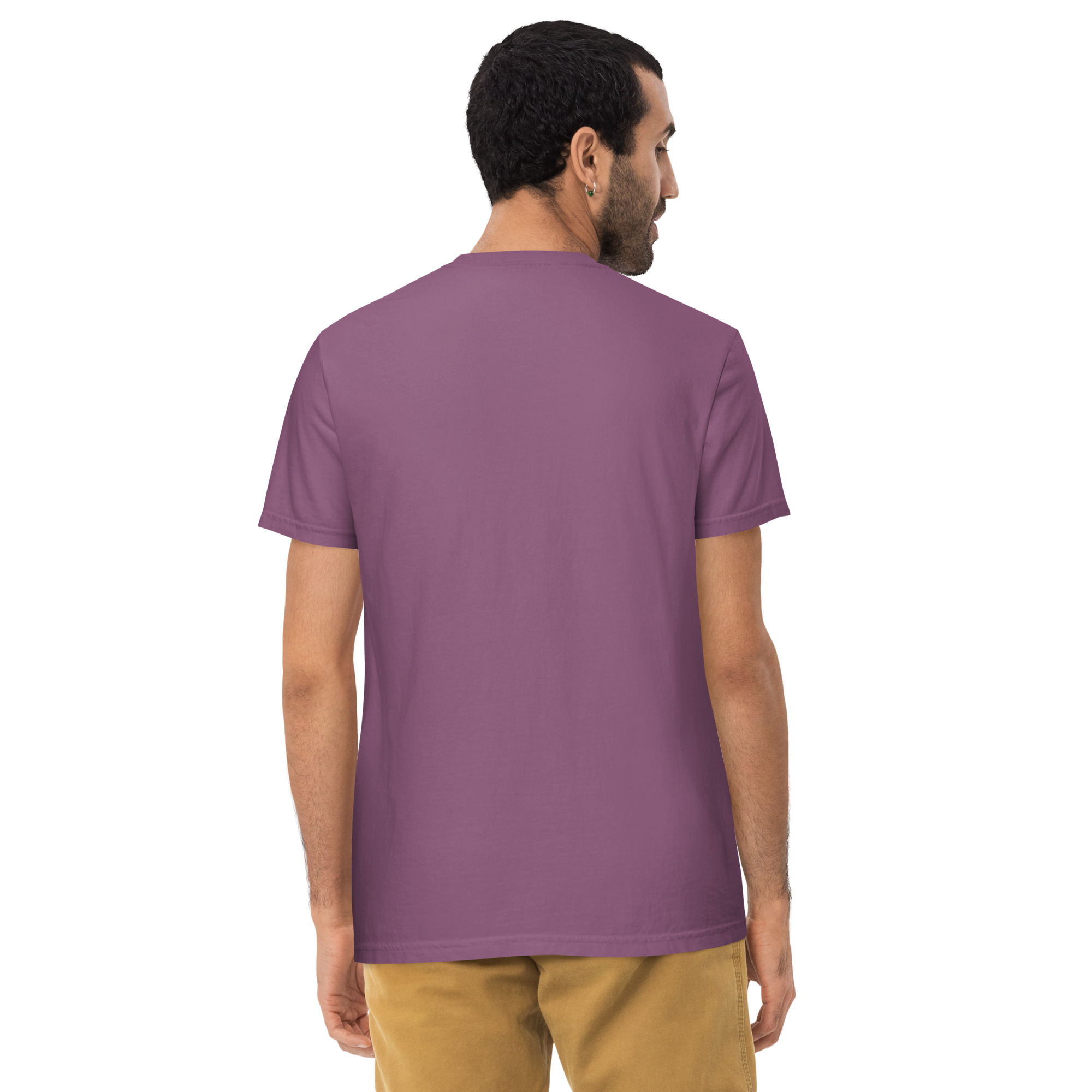 T-shirt teinté avec poche unisexe (COLBOB-LOG001-VER002) – Image 9