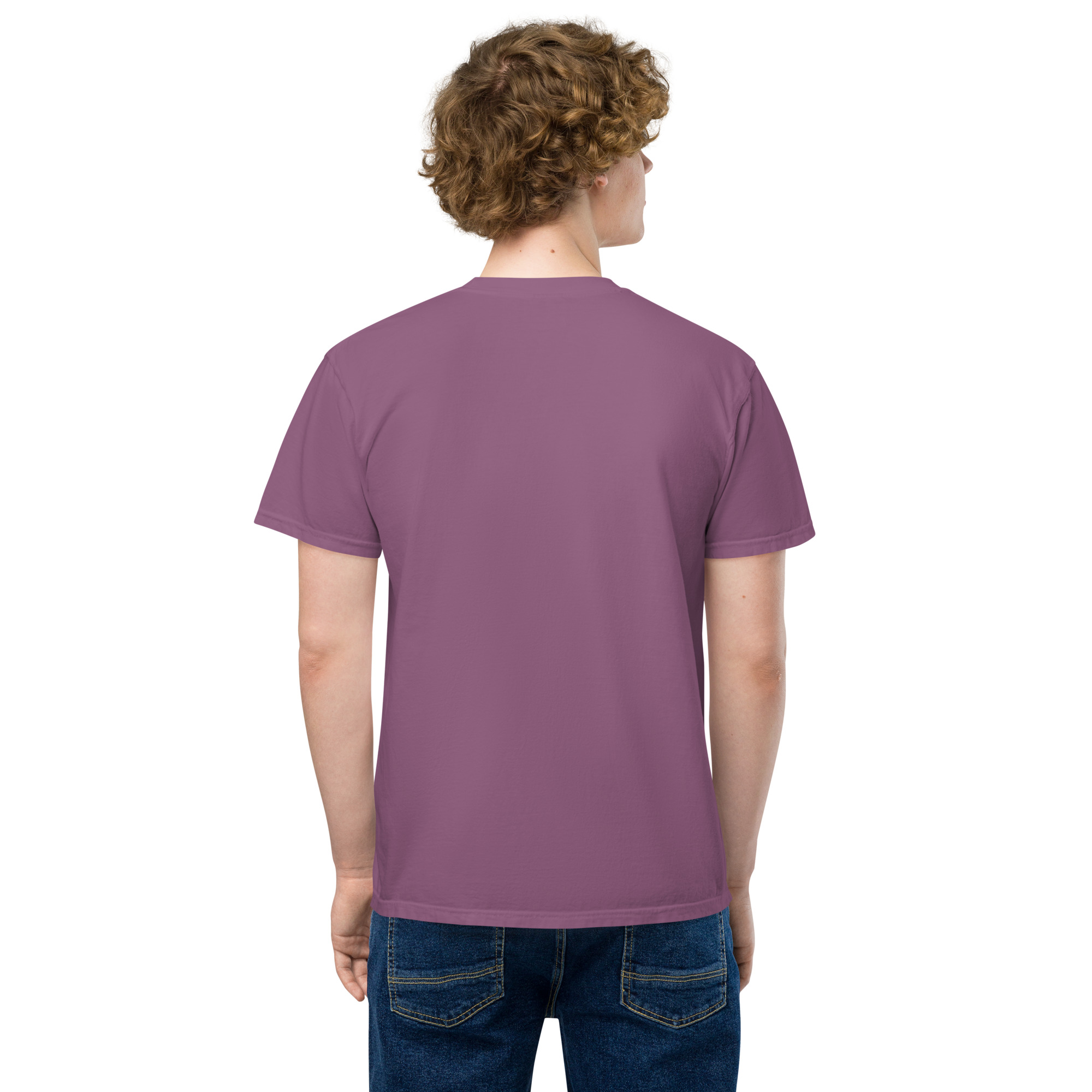 T-shirt teinté avec poche unisexe (CHECAR-LOGCC2-BEIRED1) – Image 30
