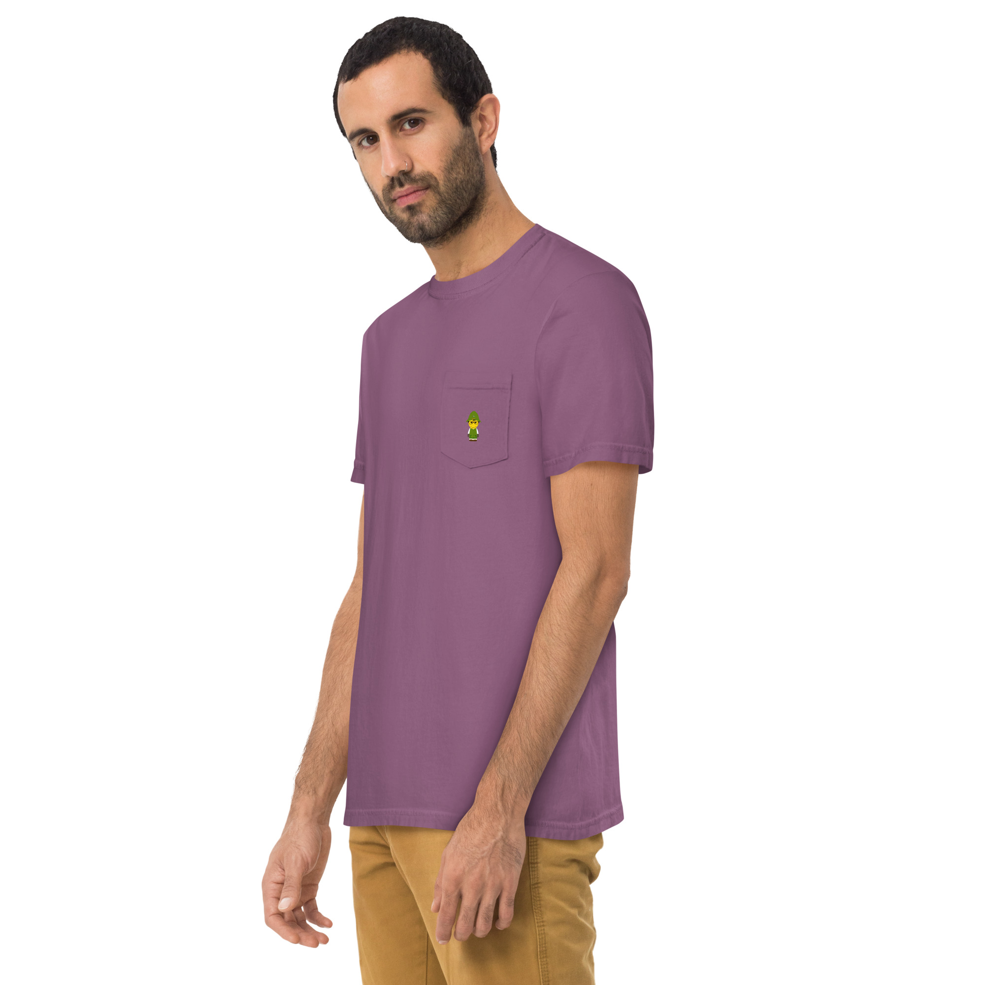 T-shirt teinté avec poche unisexe (COLBOB-LOG001-VER002) – Image 8