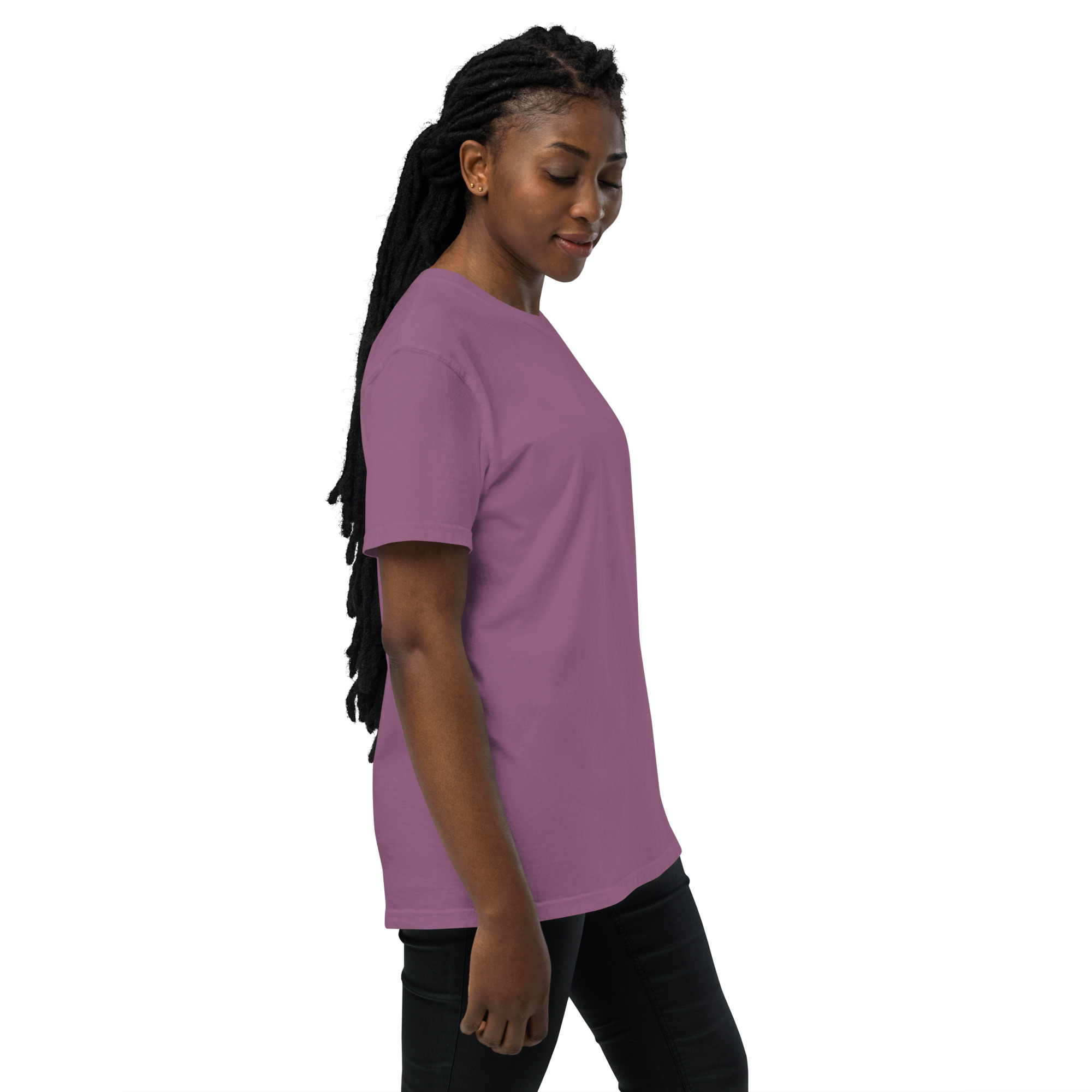 T-shirt teinté avec poche unisexe (CHECAR-LOGCC1-BLUVER2) – Image 21