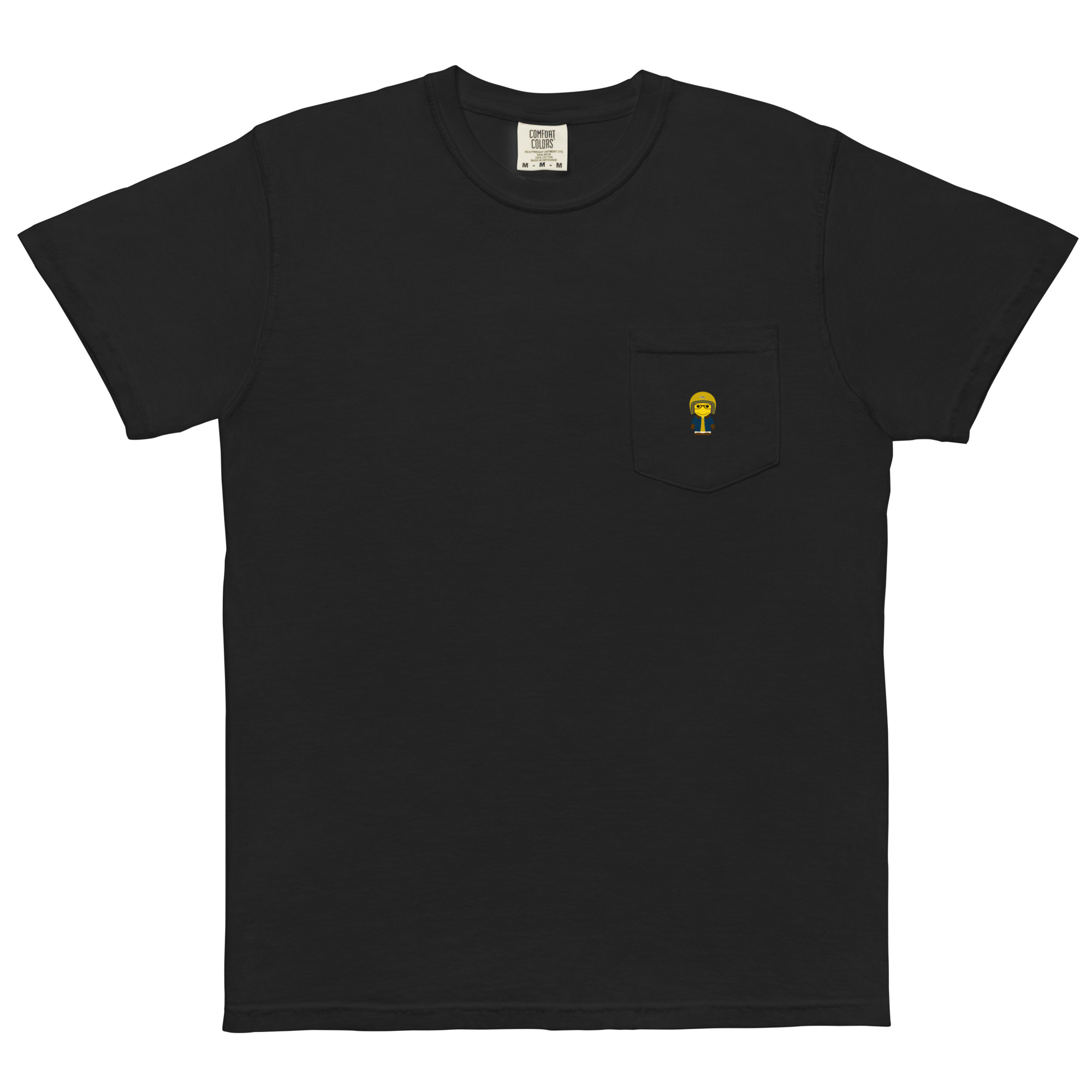 T-shirt teinté avec poche unisexe (BARBLU-CORBIK-MOU002)