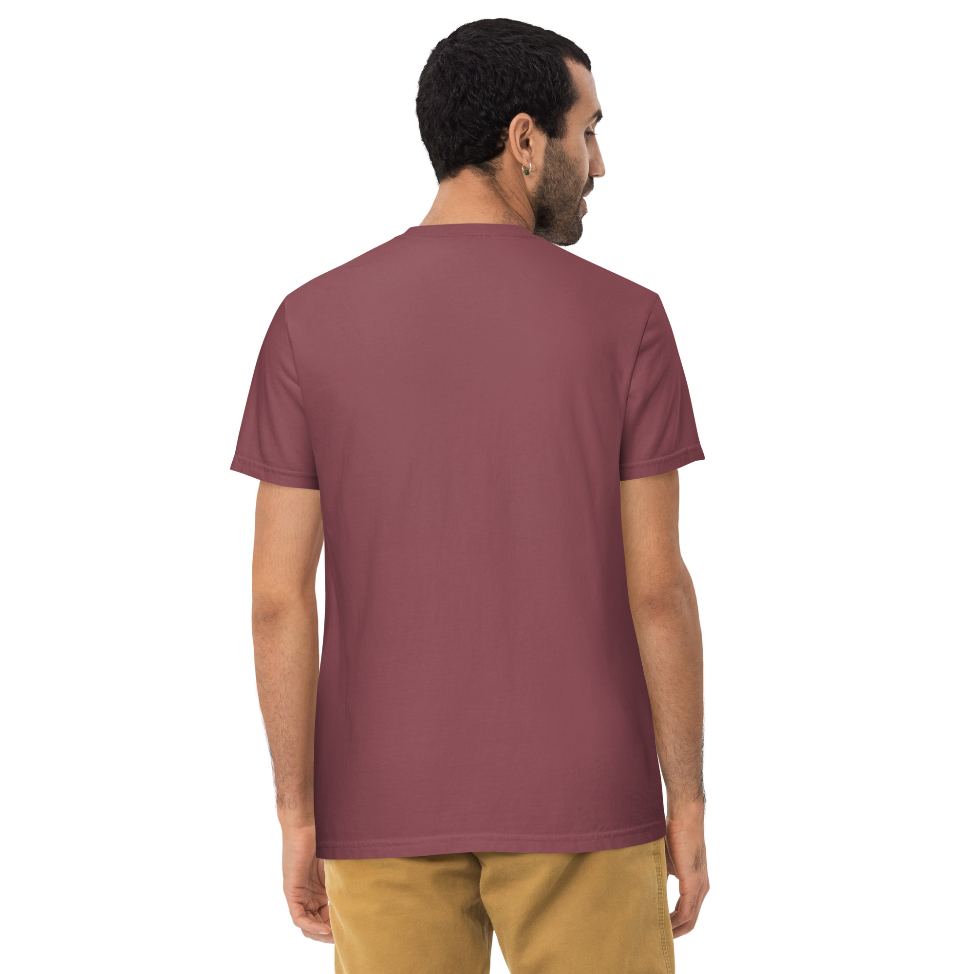 T-shirt teinté avec poche unisexe (COLBOB-LOG001-VER002) – Image 7