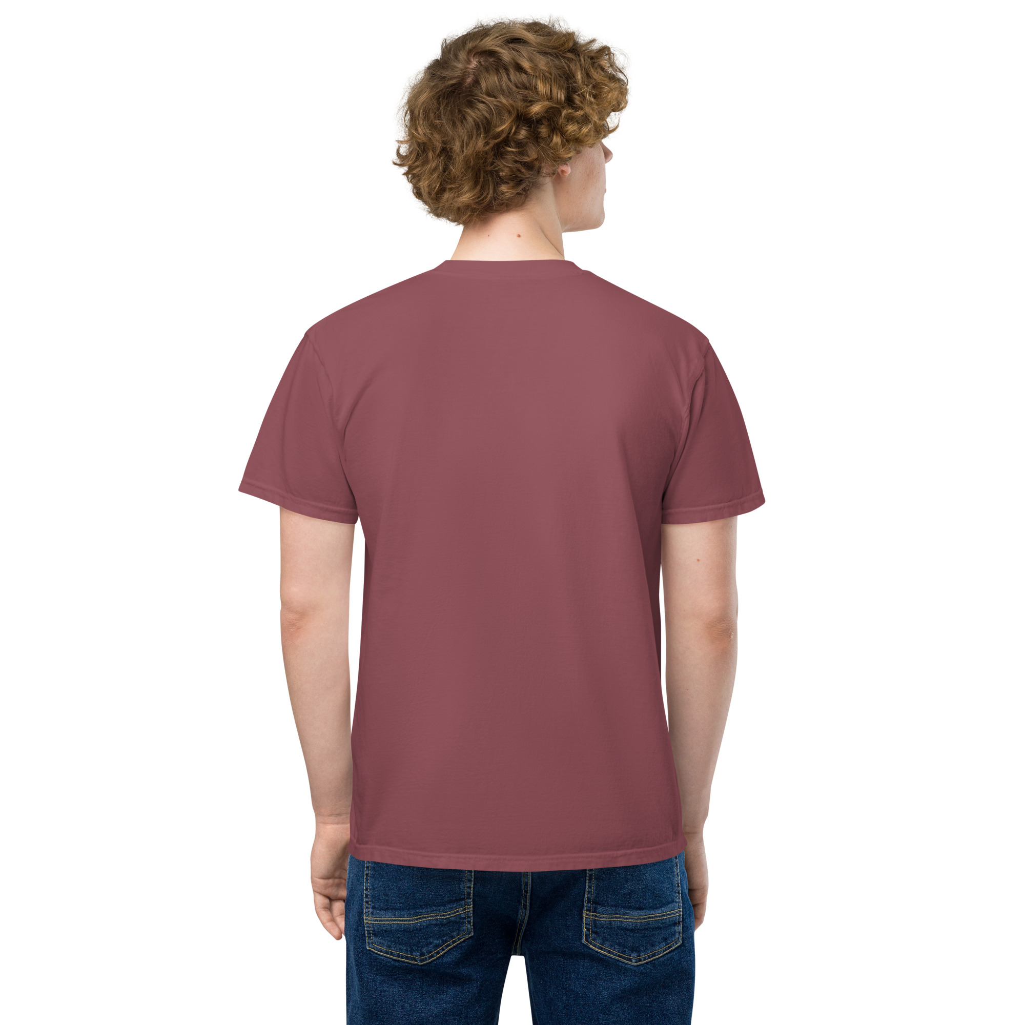T-shirt teinté avec poche unisexe (COLCC2-LOG001-CIE001) – Image 21