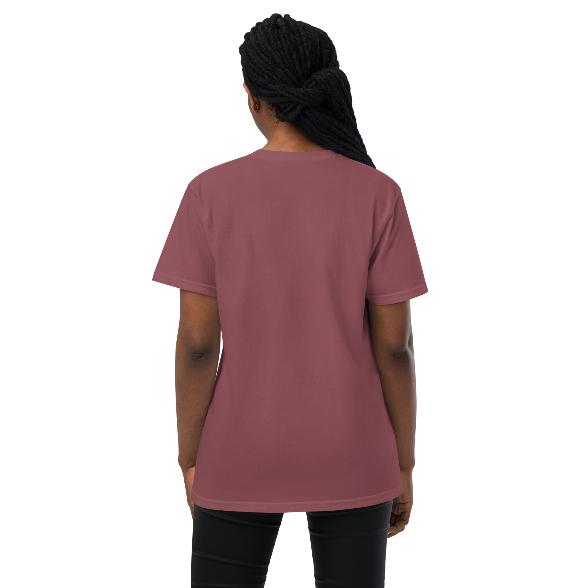 T-shirt teinté avec poche unisexe (CHECAR-LOGBOB-REDBDX1) – Image 13