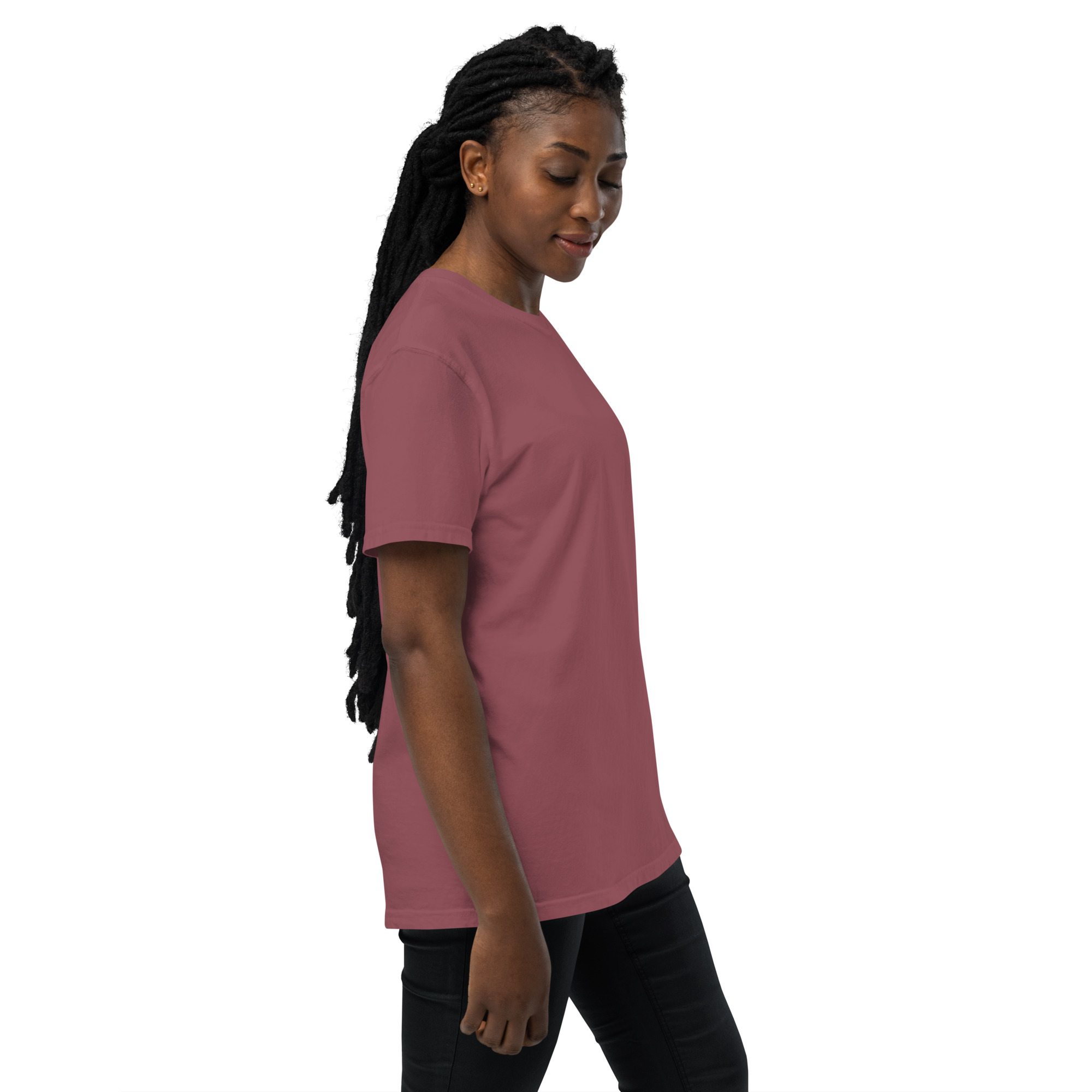 T-shirt teinté avec poche unisexe (CHECAR-LOGCC1-BLUVER2) – Image 16