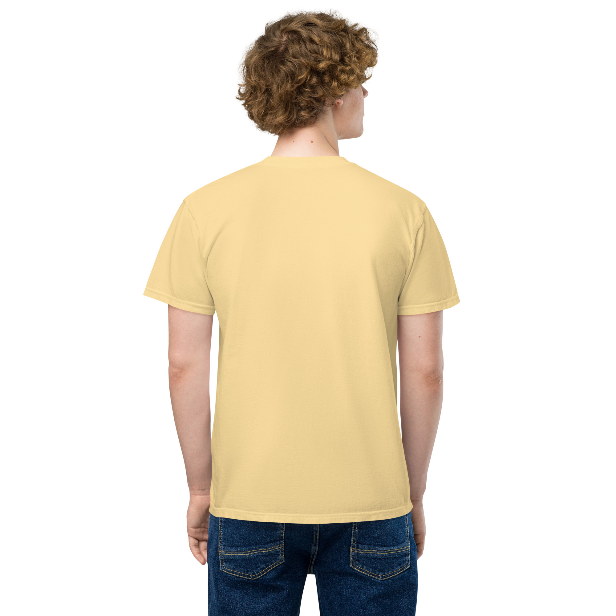 T-shirt teinté avec poche unisexe (COLCC2-LOG001-CIE001) – Image 69
