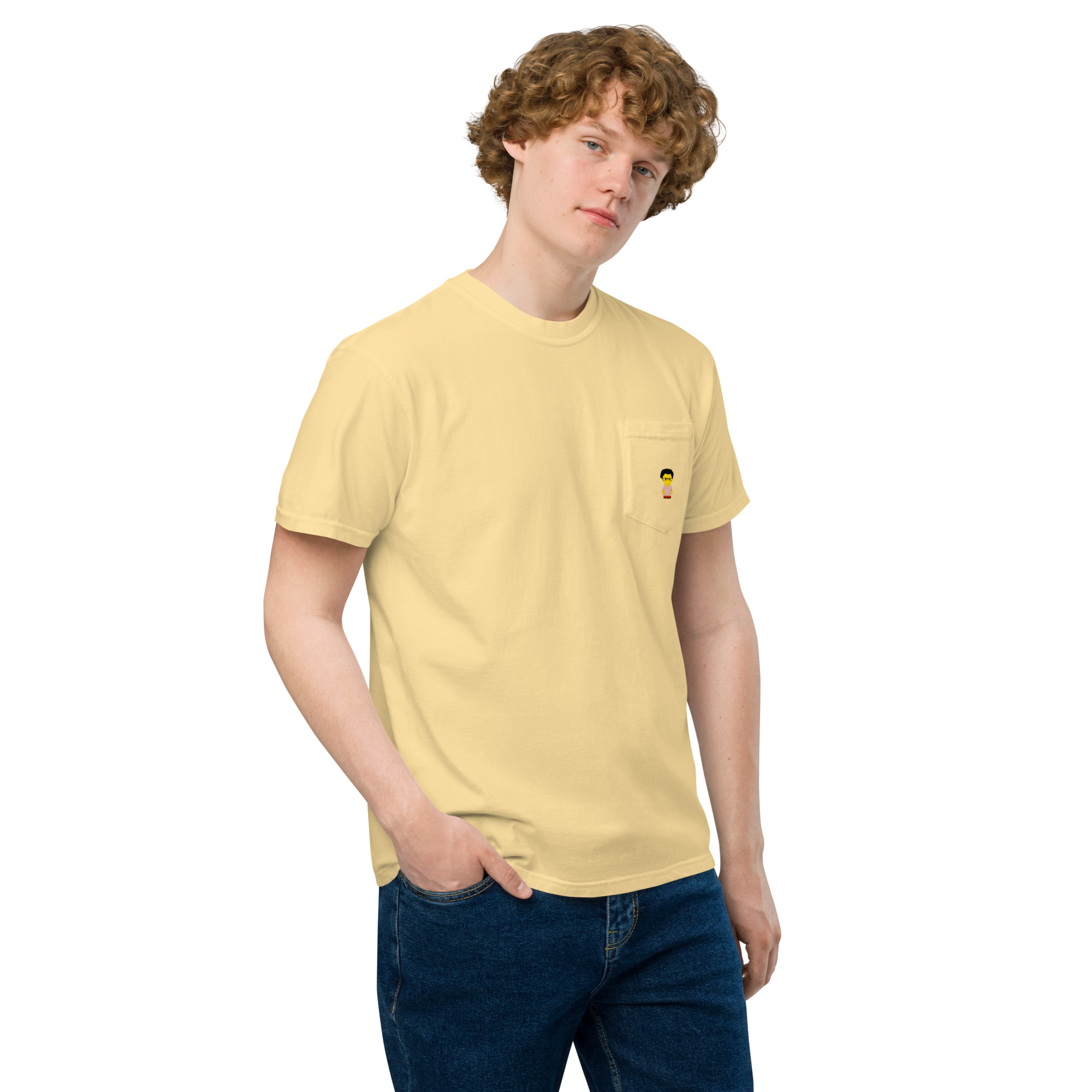 T-shirt teinté avec poche unisexe (CHECAR-LOGCC2-BEIRED1) – Image 73
