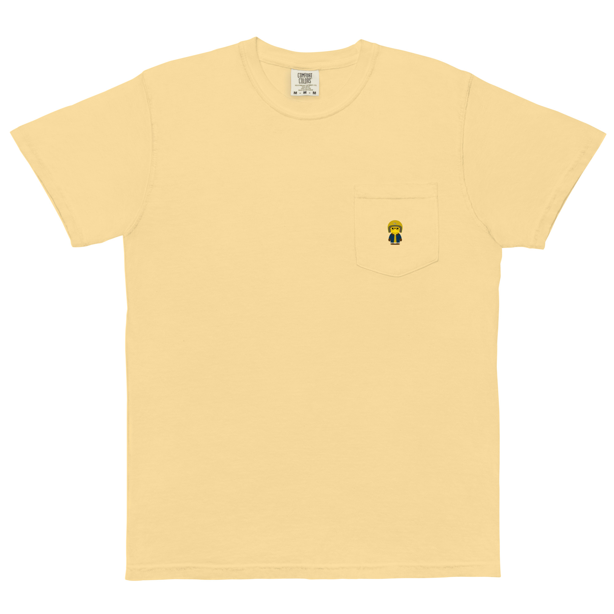 T-shirt teinté avec poche unisexe (BARBLU-CORBIK-MOU002) – Image 4