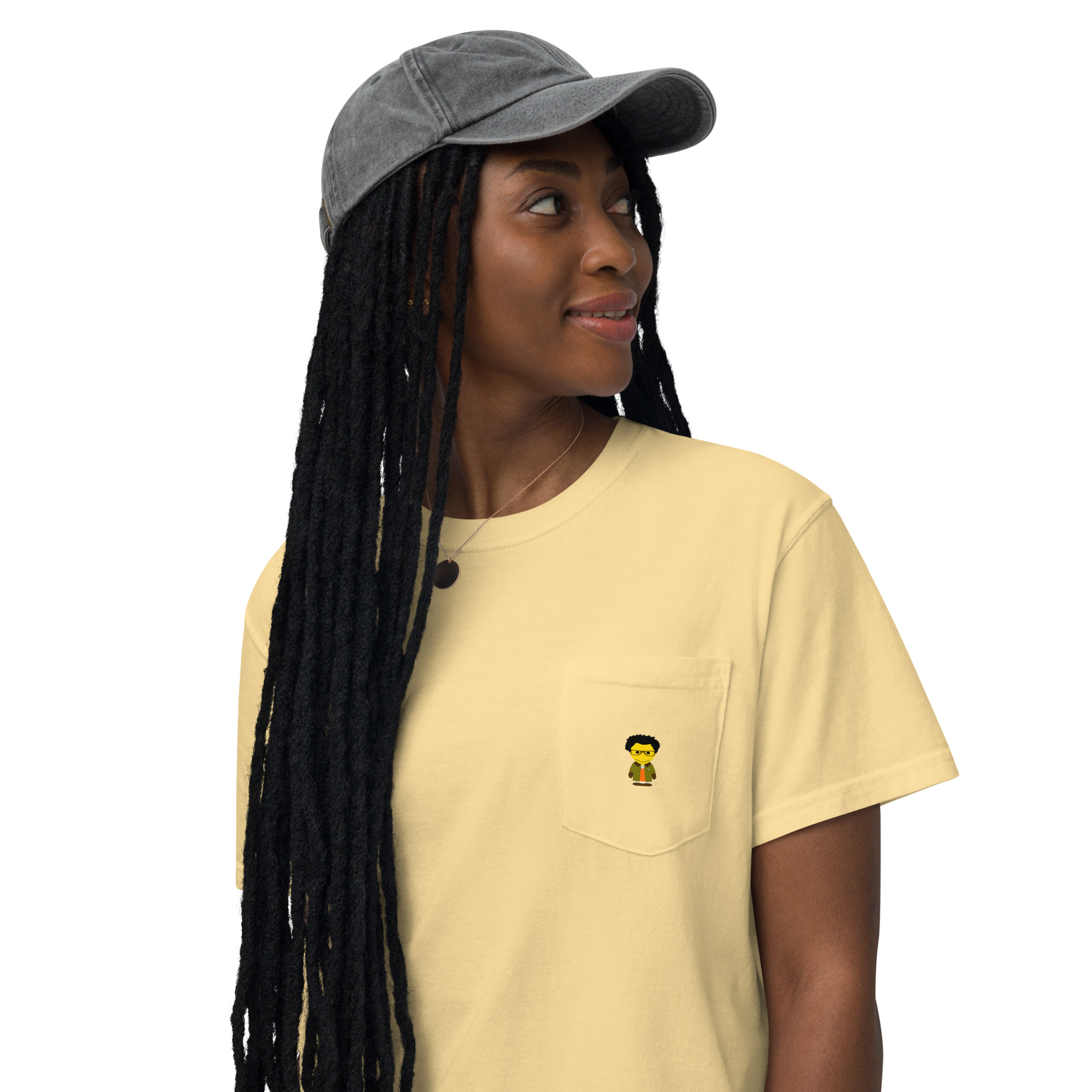 T-shirt teinté avec poche unisexe (BARVER-COVCC2-ORA003) – Image 10