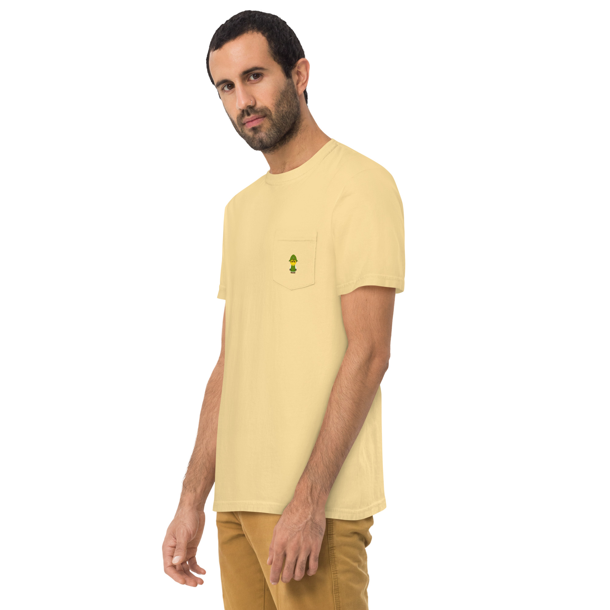 T-shirt teinté avec poche unisexe (COLBOB-LOG001-VER002)