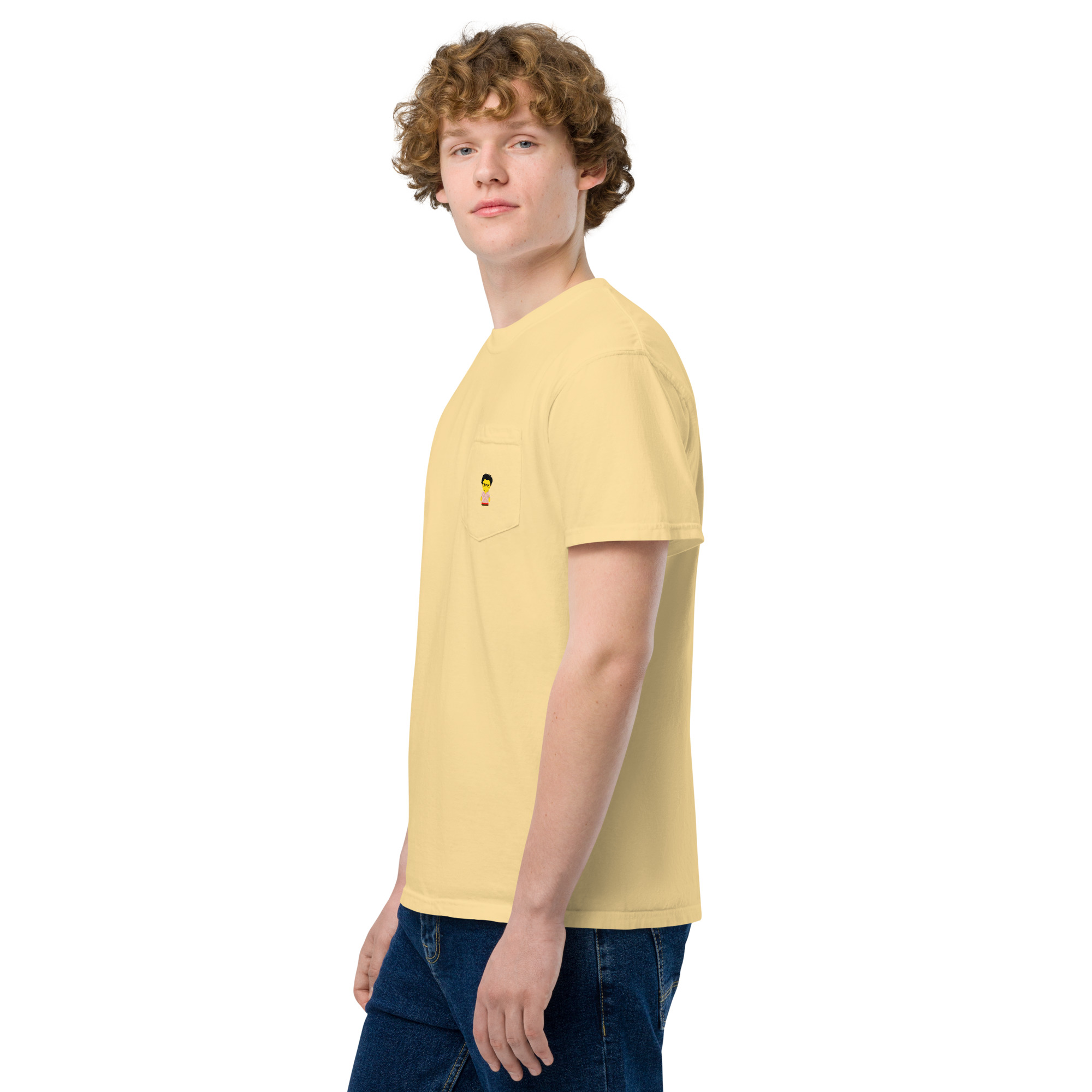 T-shirt teinté avec poche unisexe (CHECAR-LOGCC2-BEIRED1) – Image 71