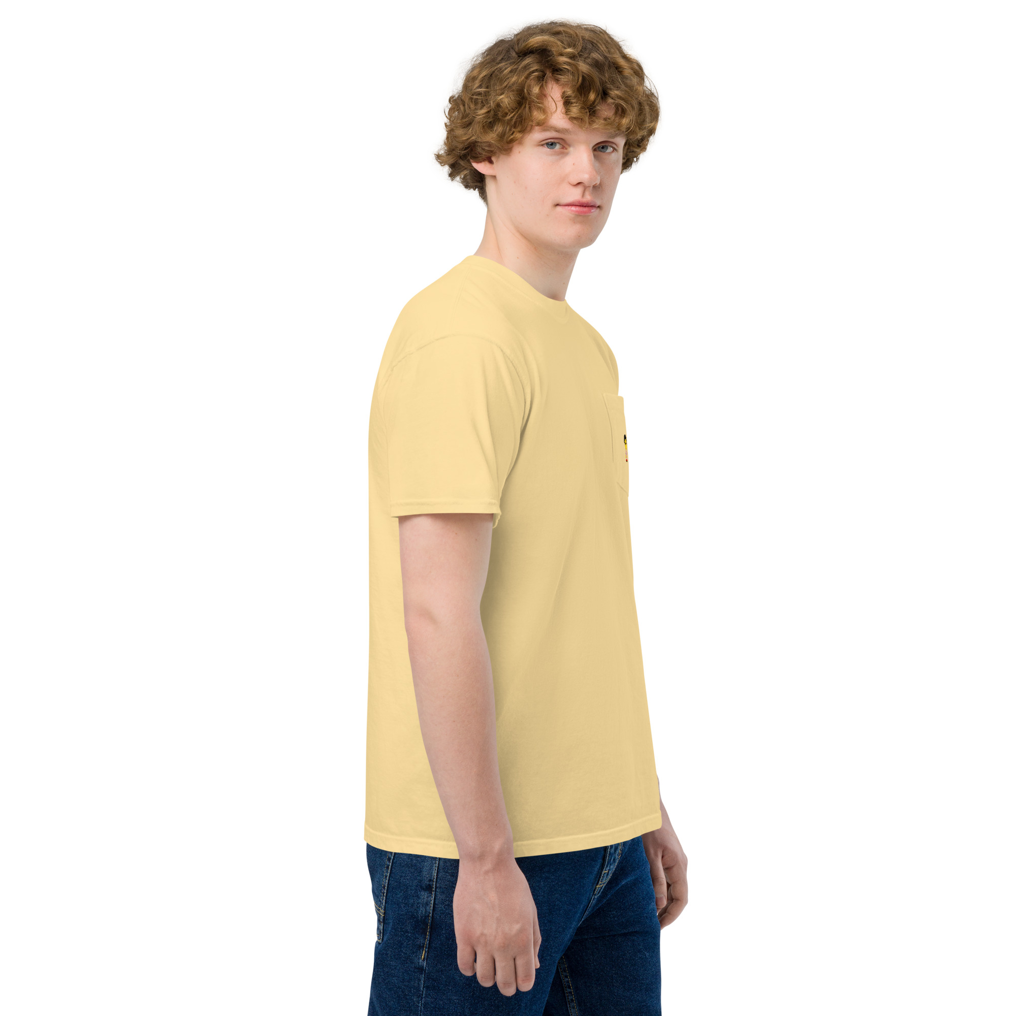 T-shirt teinté avec poche unisexe (CHECAR-LOGCC2-BEIRED1) – Image 72