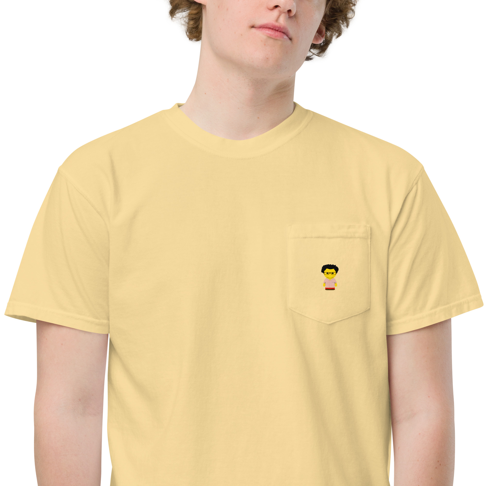 T-shirt teinté avec poche unisexe (CHECAR-LOGCC2-BEIRED1) – Image 67