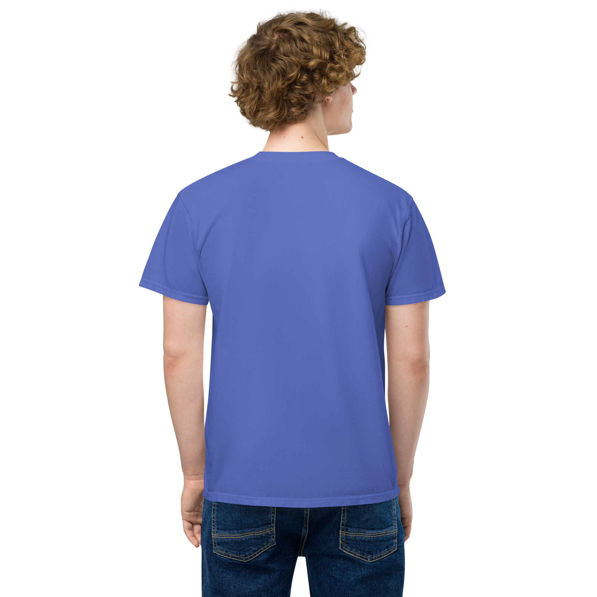 T-shirt teinté avec poche unisexe (COLCC2-LOG001-CIE001) – Image 37
