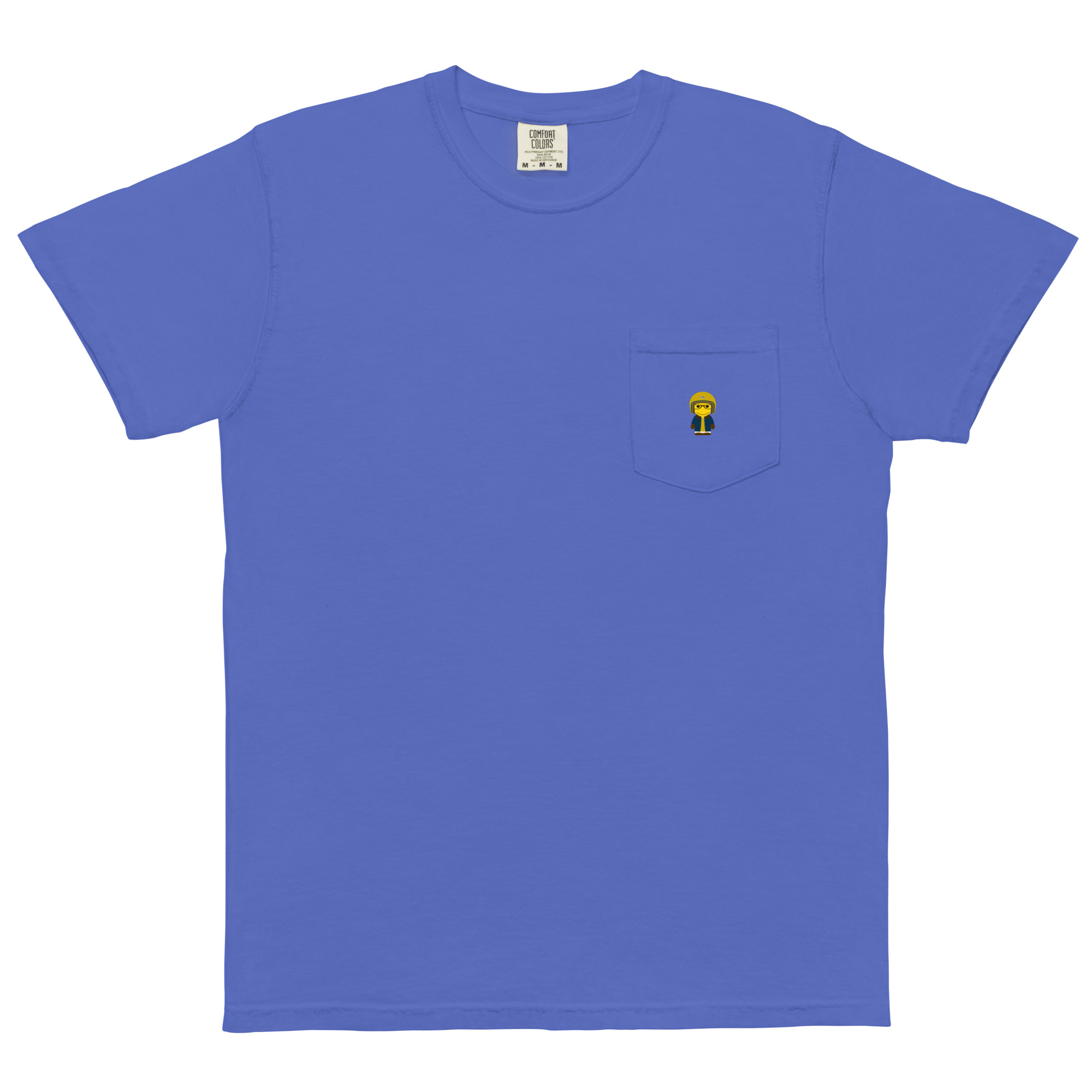 T-shirt teinté avec poche unisexe (BARBLU-CORBIK-MOU002) – Image 5