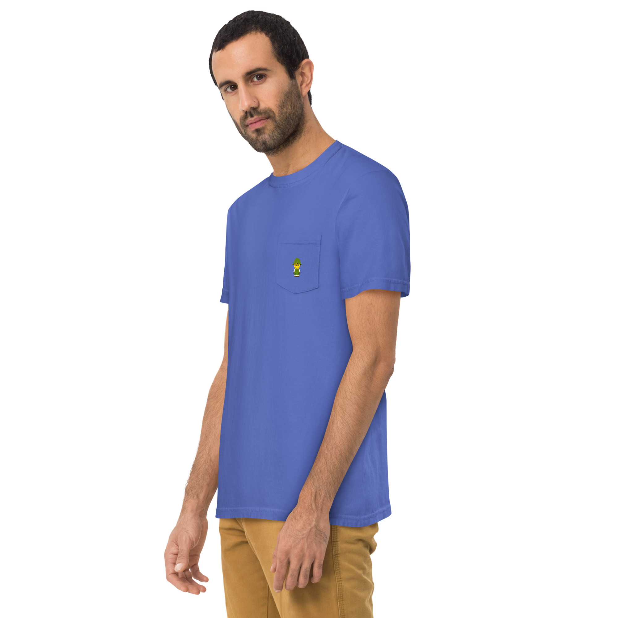 T-shirt teinté avec poche unisexe (COLBOB-LOG001-VER002) – Image 10