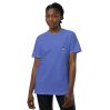 T-shirt teinté avec poche unisexe (CHECAR-LOGCC1-BLUVER2)