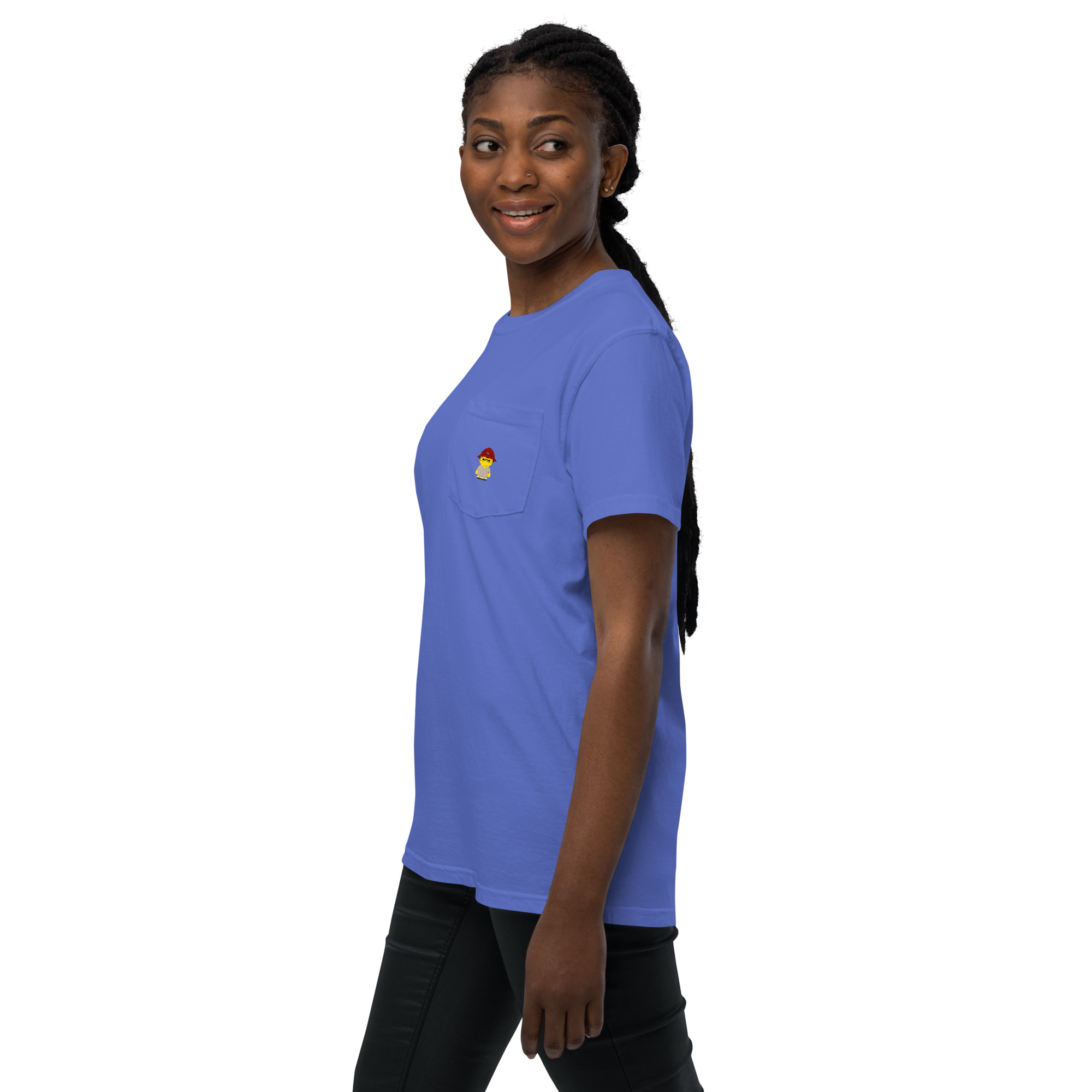 T-shirt teinté avec poche unisexe (CHECAR-LOGBOB-REDBDX1) – Image 24