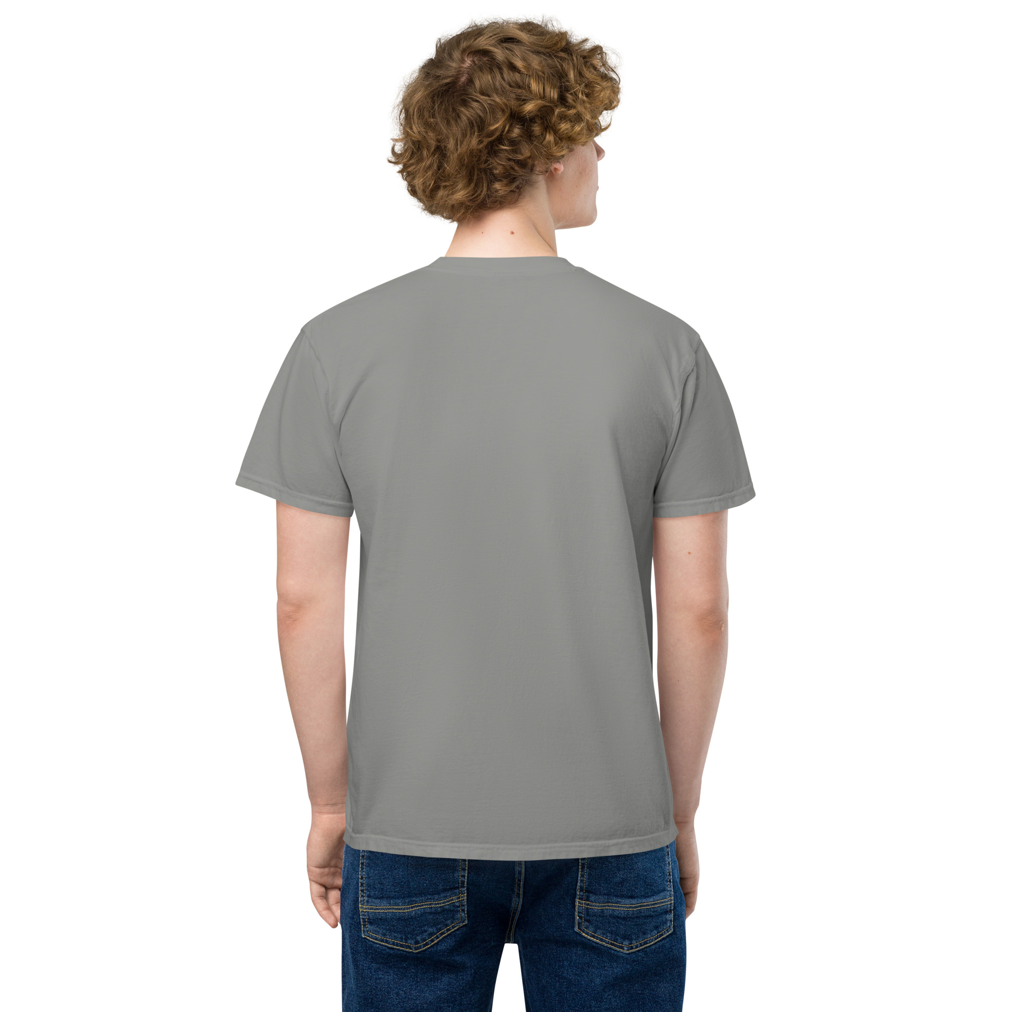 T-shirt teinté avec poche unisexe (COLCC2-LOG001-CIE001) – Image 53