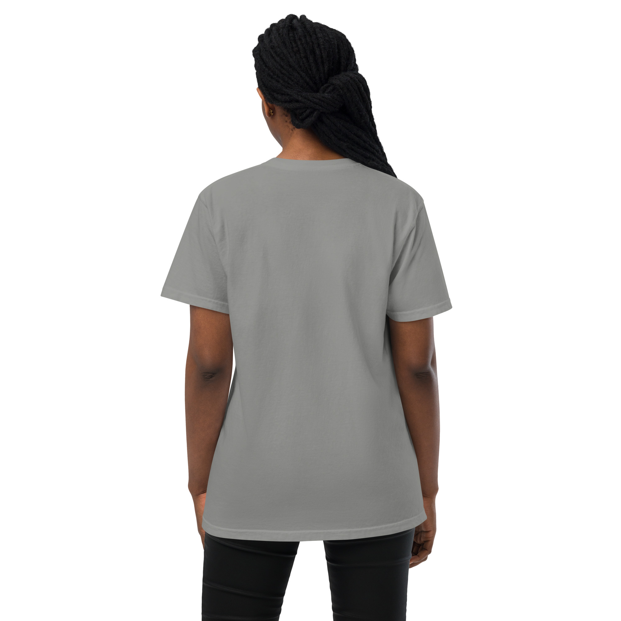 T-shirt teinté avec poche unisexe (CHECAR-LOGCC1-BLUVER2) – Image 33
