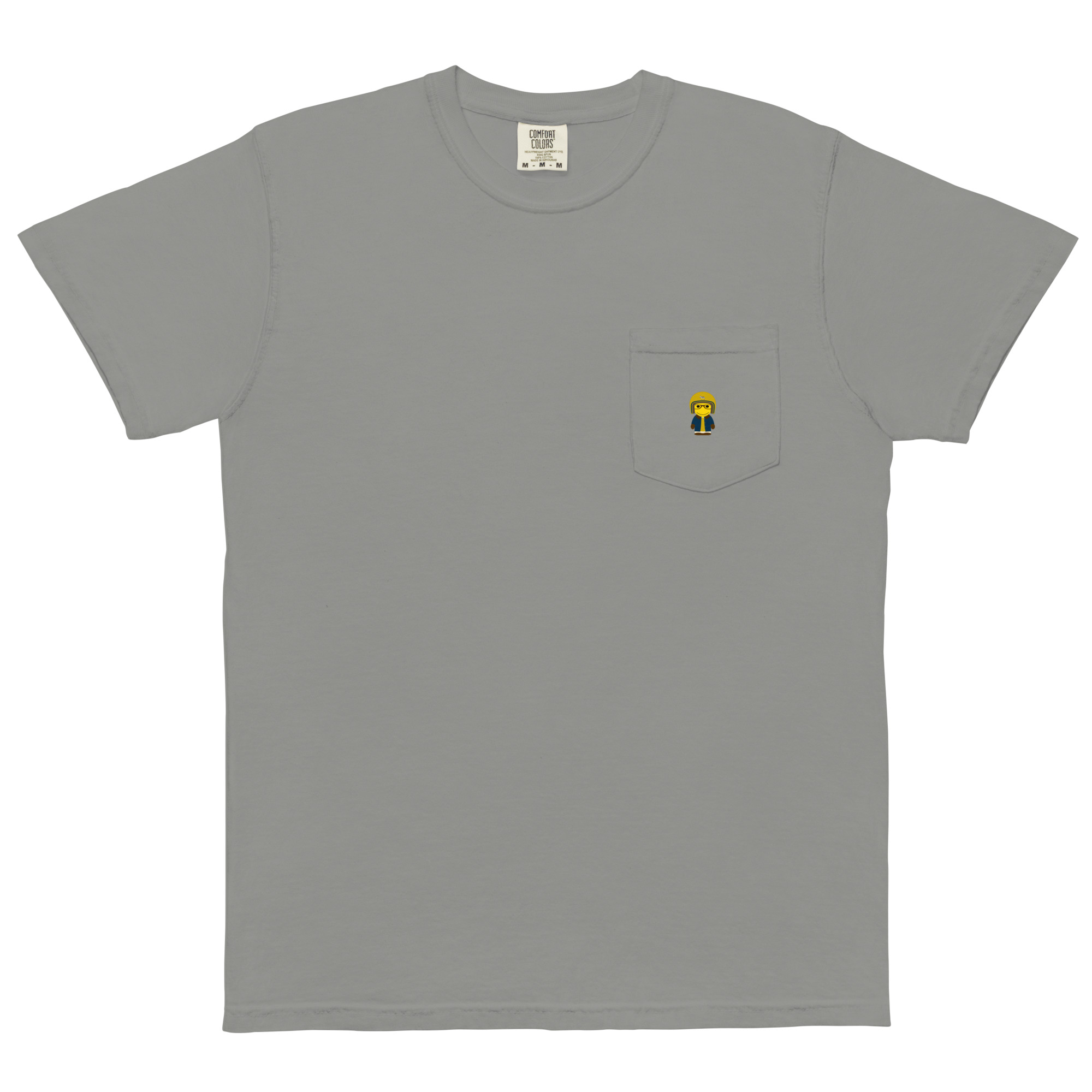 T-shirt teinté avec poche unisexe (BARBLU-CORBIK-MOU002) – Image 6