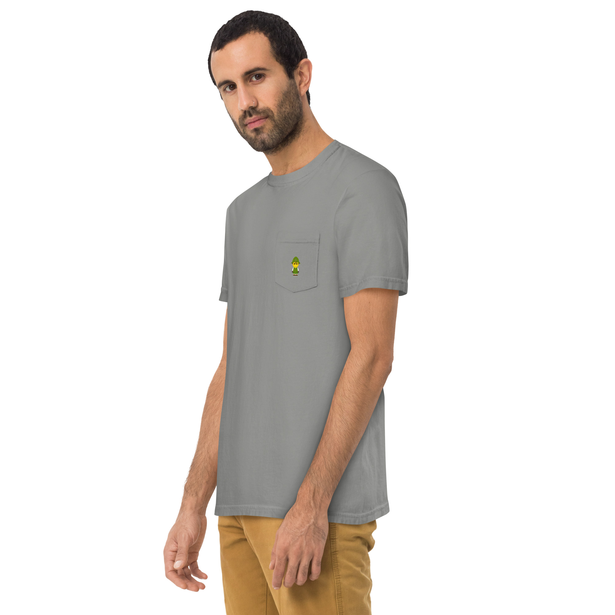 T-shirt teinté avec poche unisexe (COLBOB-LOG001-VER002) – Image 14