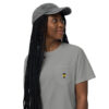 T-shirt teinté avec poche unisexe (COLCAP-LOG001-BLA002)