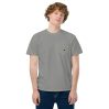T-shirt teinté avec poche unisexe (CORBIK-LOGBLA-ROS001)