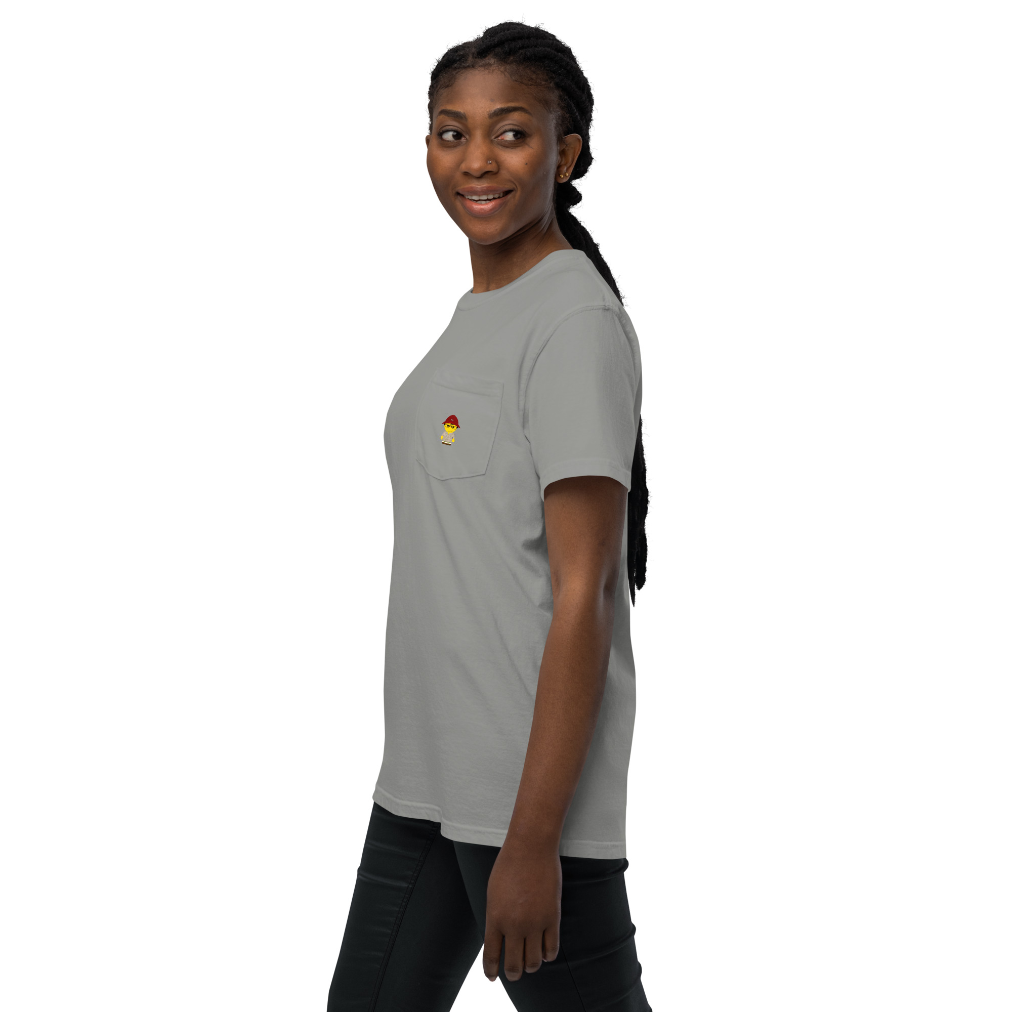 T-shirt teinté avec poche unisexe (CHECAR-LOGBOB-REDBDX1) – Image 34