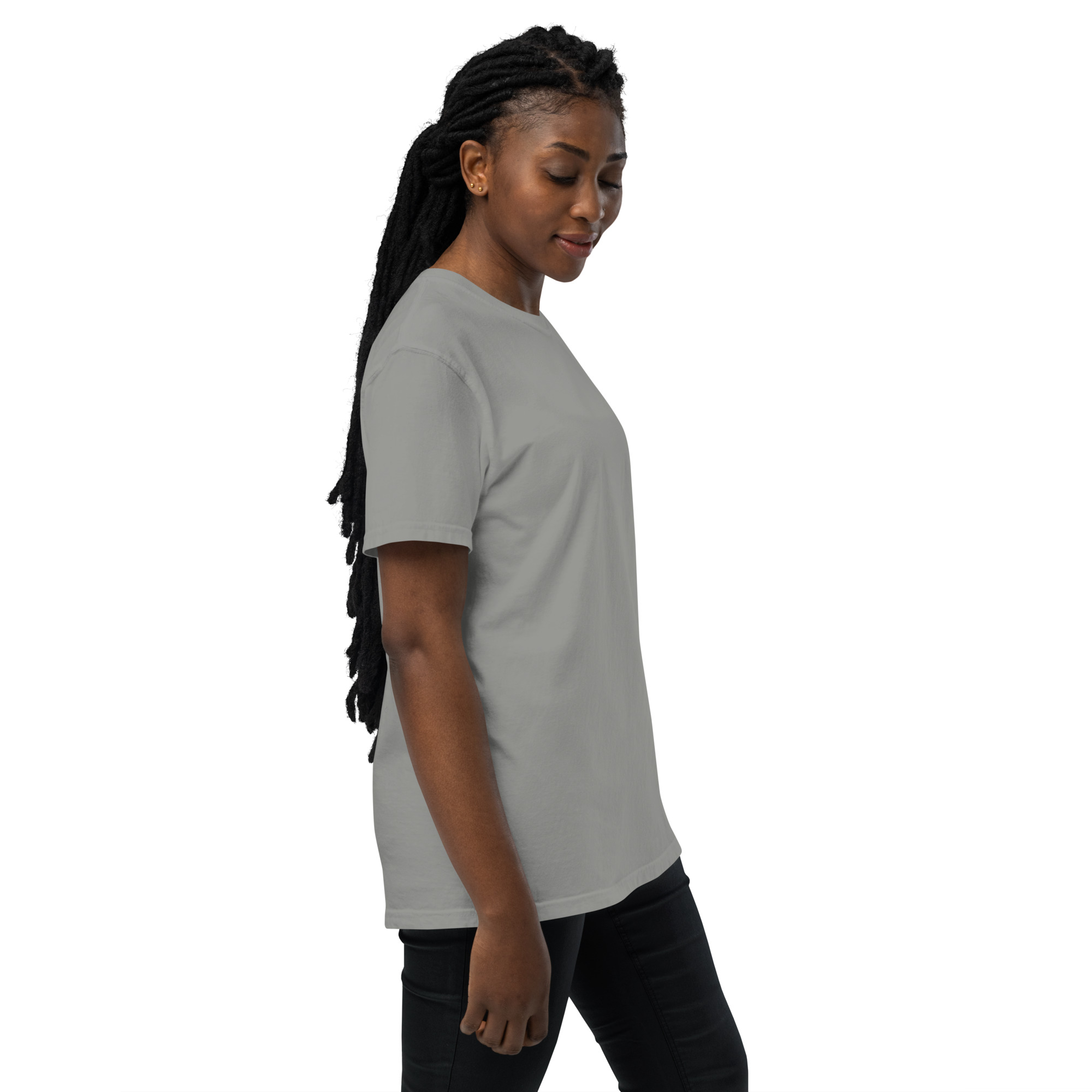T-shirt teinté avec poche unisexe (CHECAR-LOGCC1-BLUVER2) – Image 35
