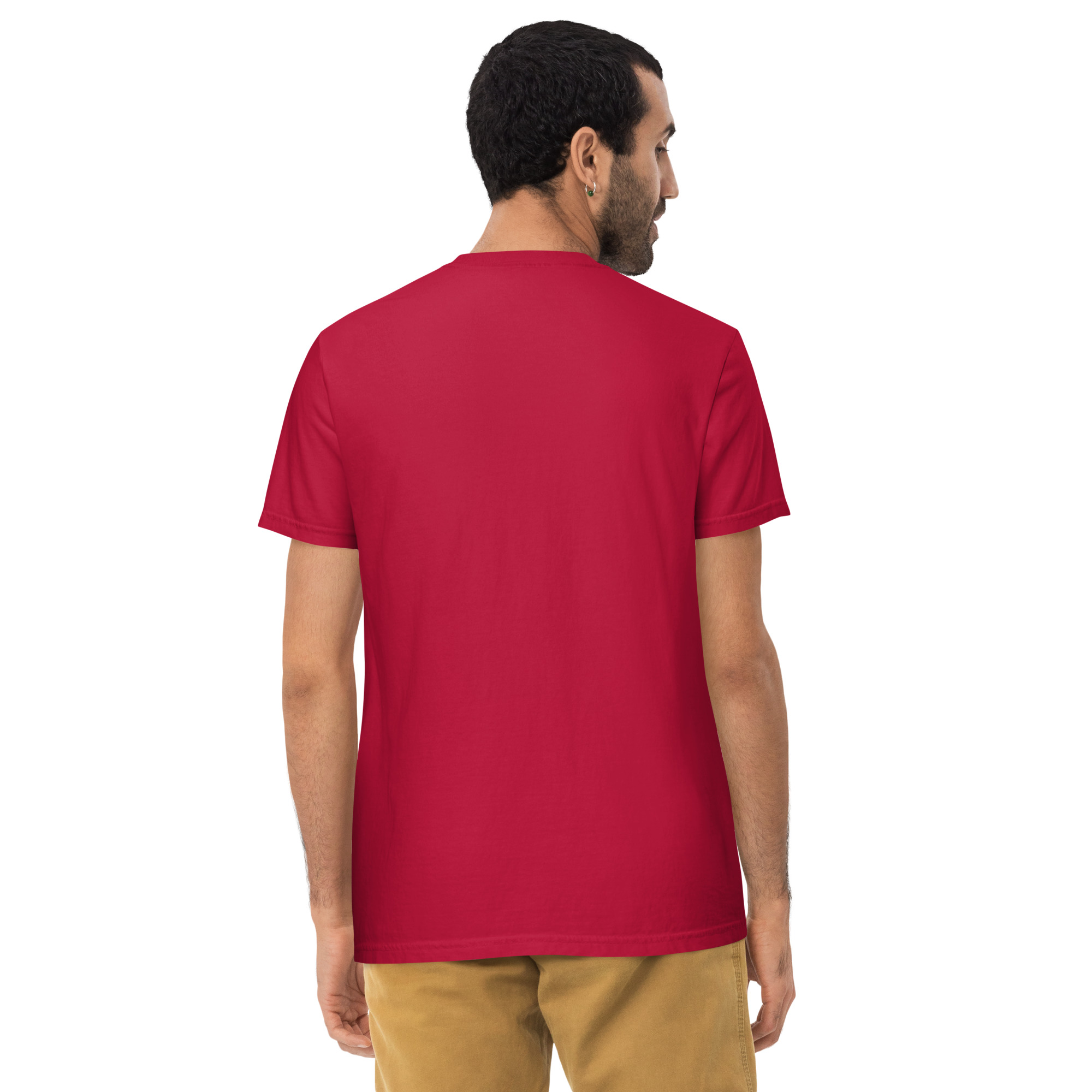 T-shirt teinté avec poche unisexe (COLBOB-LOG001-VER002) – Image 3