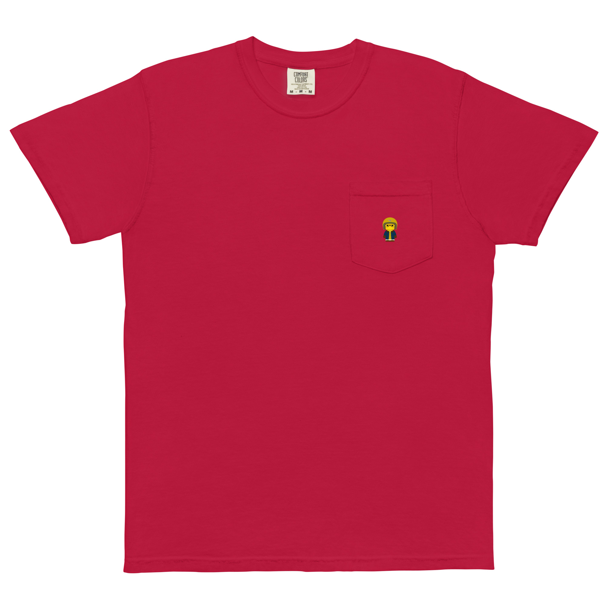 T-shirt teinté avec poche unisexe (BARBLU-CORBIK-MOU002) – Image 7