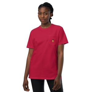 T-shirt teinté avec poche unisexe (SWECC2-POLCAM-WHI001)