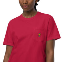 T-shirt teinté avec poche unisexe - veste huilée rouge - Dorian