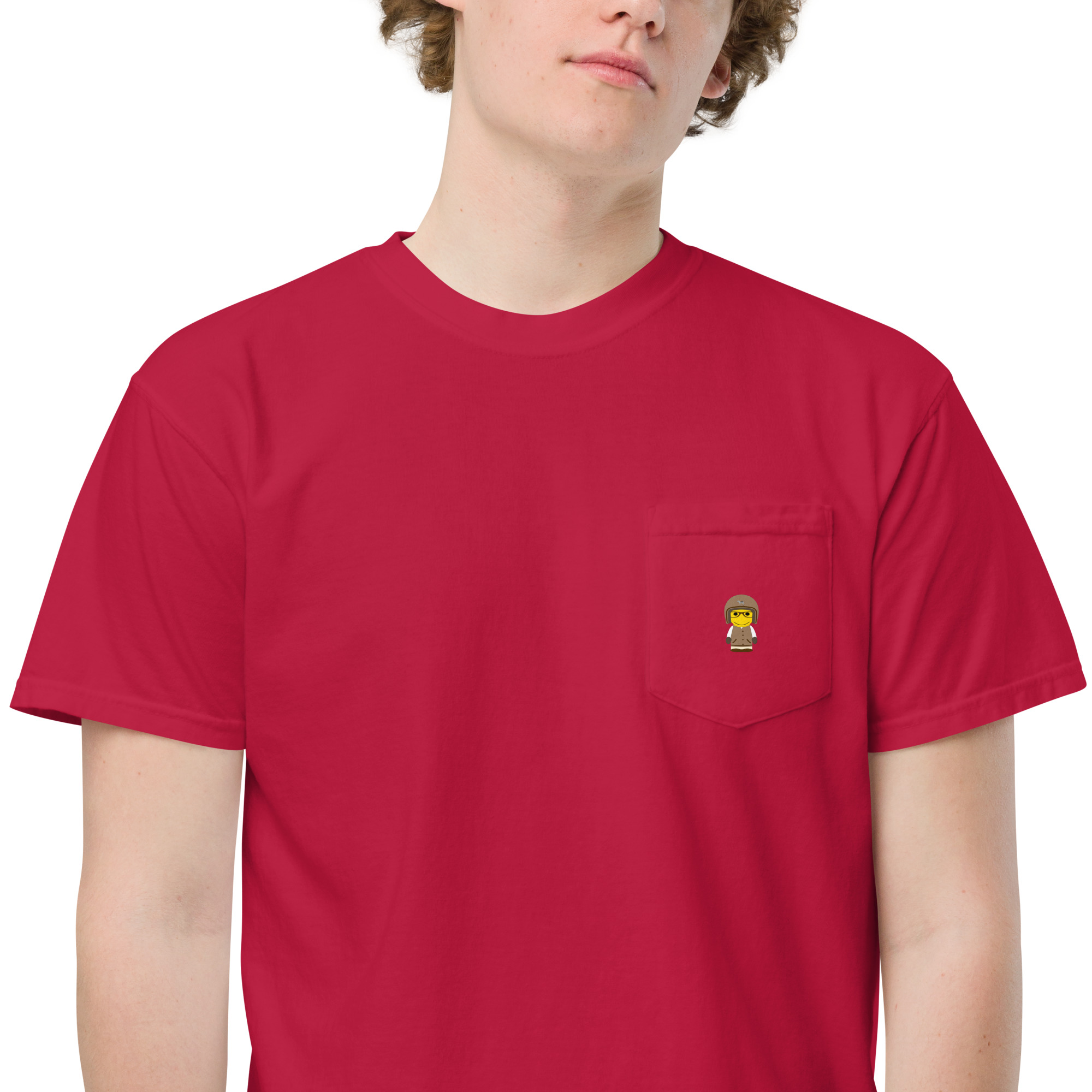 T-shirt teinté avec poche unisexe (COLBIK-LOG001-MAR002)