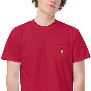 T-shirt teinté avec poche unisexe (DUFCC2-CORBLA-LOG005)