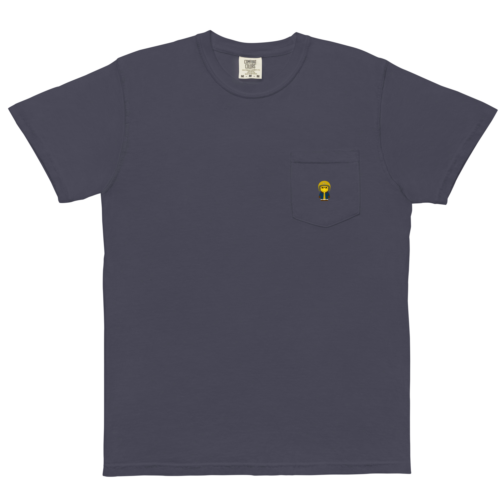 T-shirt teinté avec poche unisexe (BARBLU-CORBIK-MOU002) – Image 8