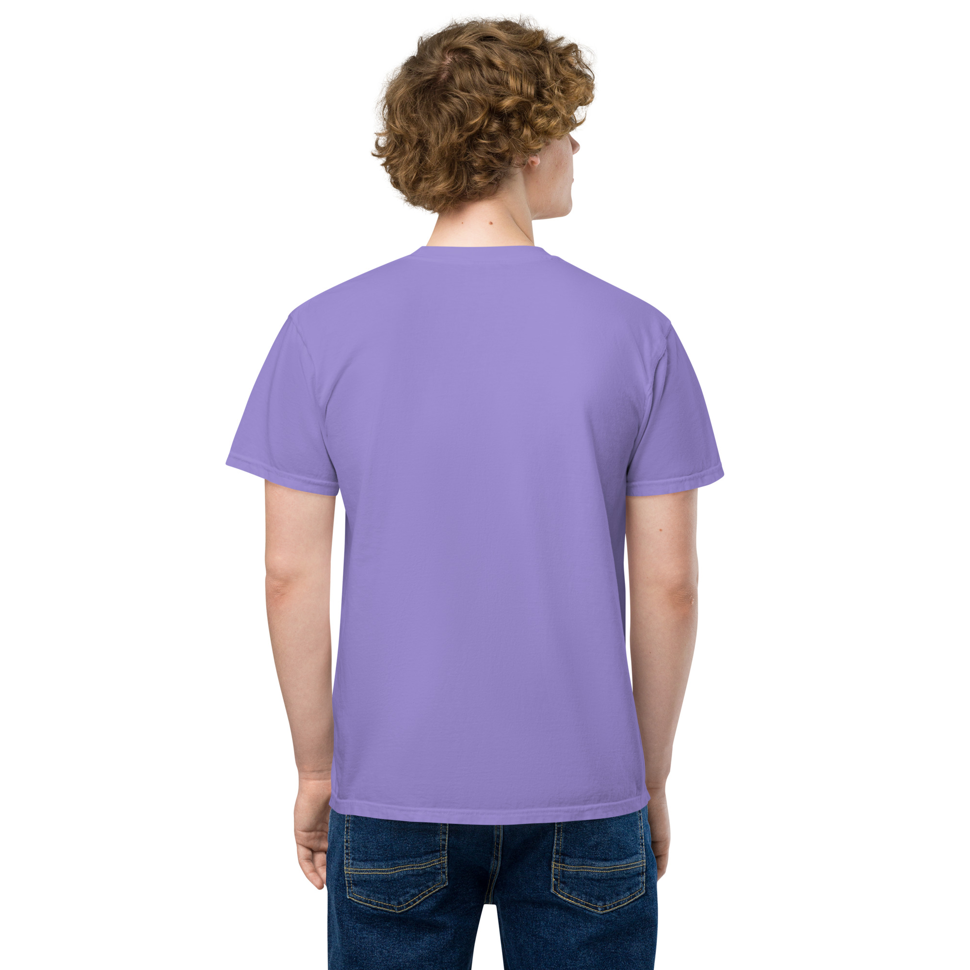 T-shirt teinté avec poche unisexe (COLCC2-LOG001-CIE001) – Image 61